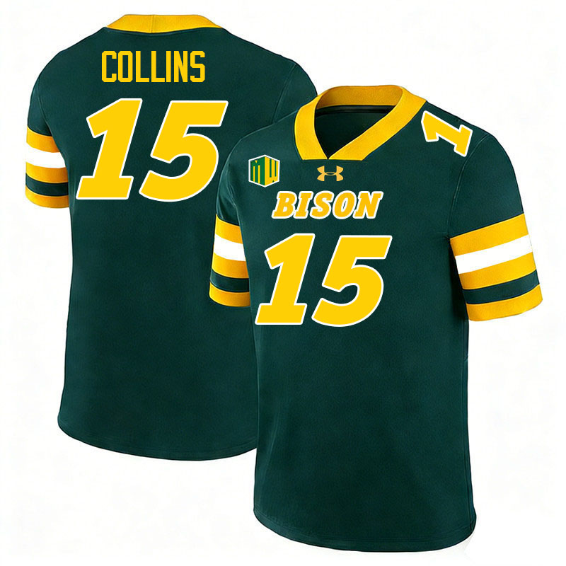 North Dakota State Bison #15 Mekhi Collins College Football Jerseys,Uniforms-Green